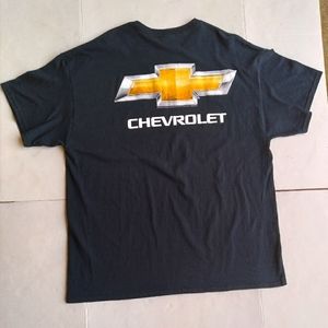 Gildan Chevrolet Men's Black T-shirt With Gold Emblem Size XL